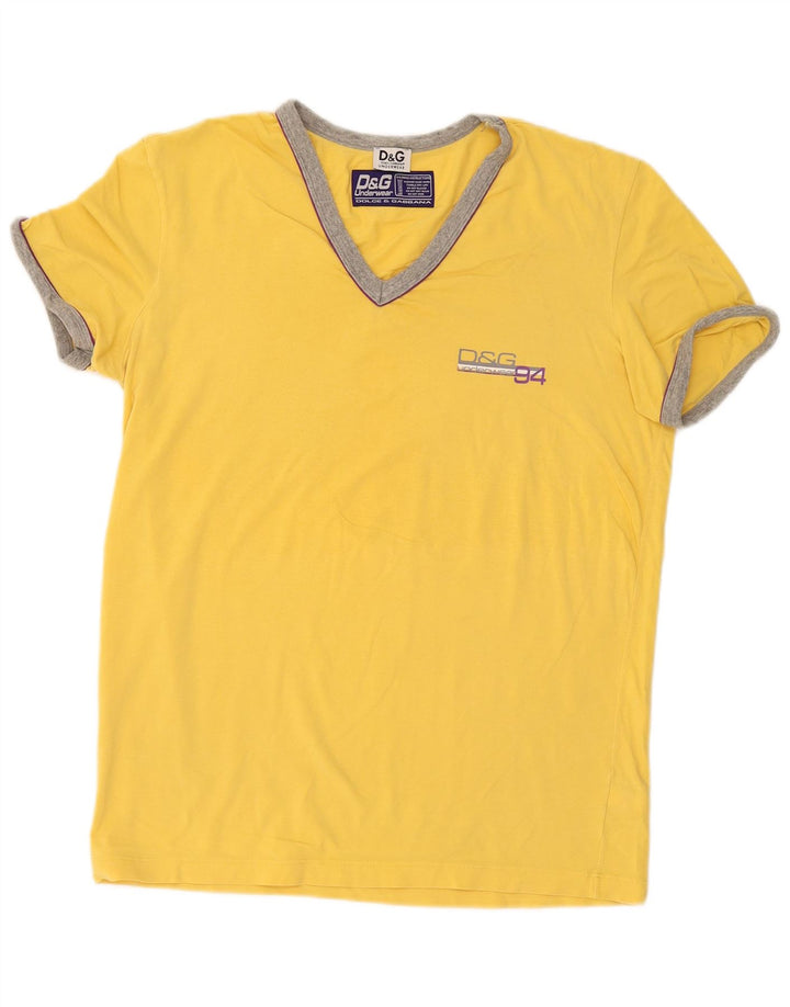 Dolce & Gabbana Mens T-Shirt Top Large Yellow