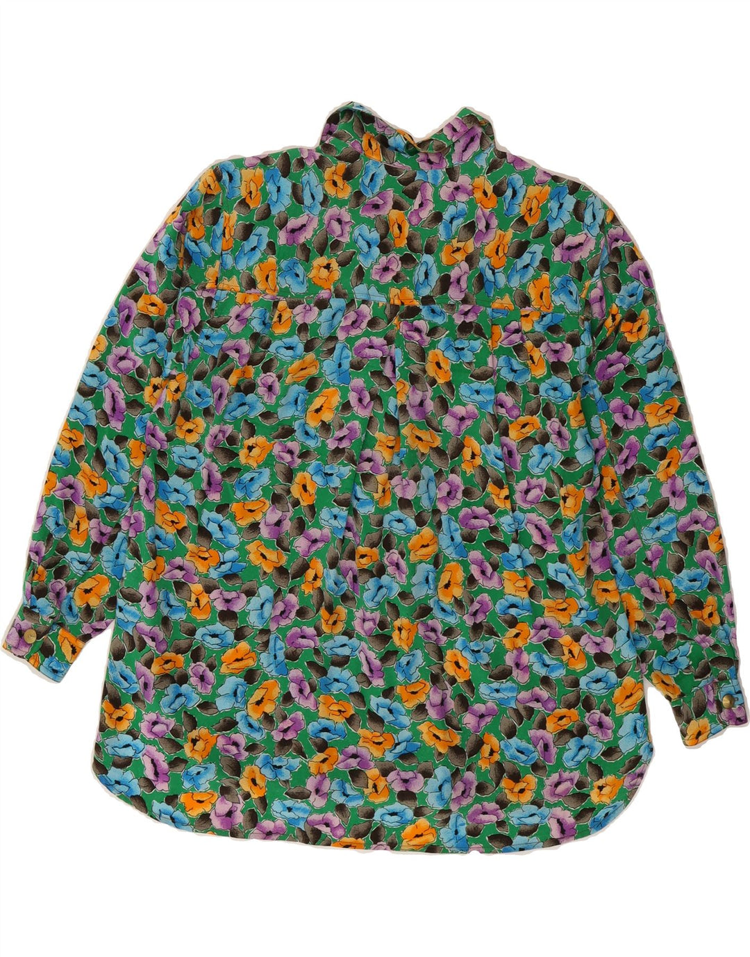 VINTAGE Womens Shirt Blouse EU 36 Small Multicoloured Floral Silk