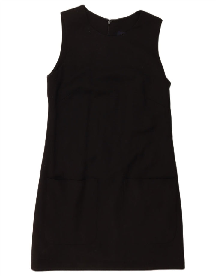French Connection Womens Sleeveless Shift Dress UK 10 Small Black Wool