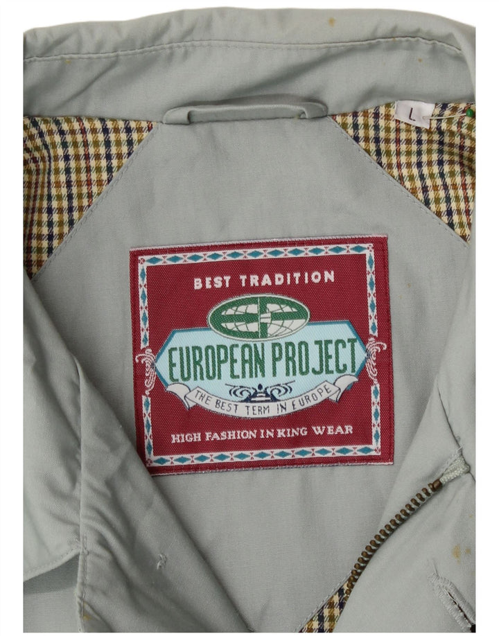 European Project Mens Bomber Jacket UK 40 Large Grey Polyester