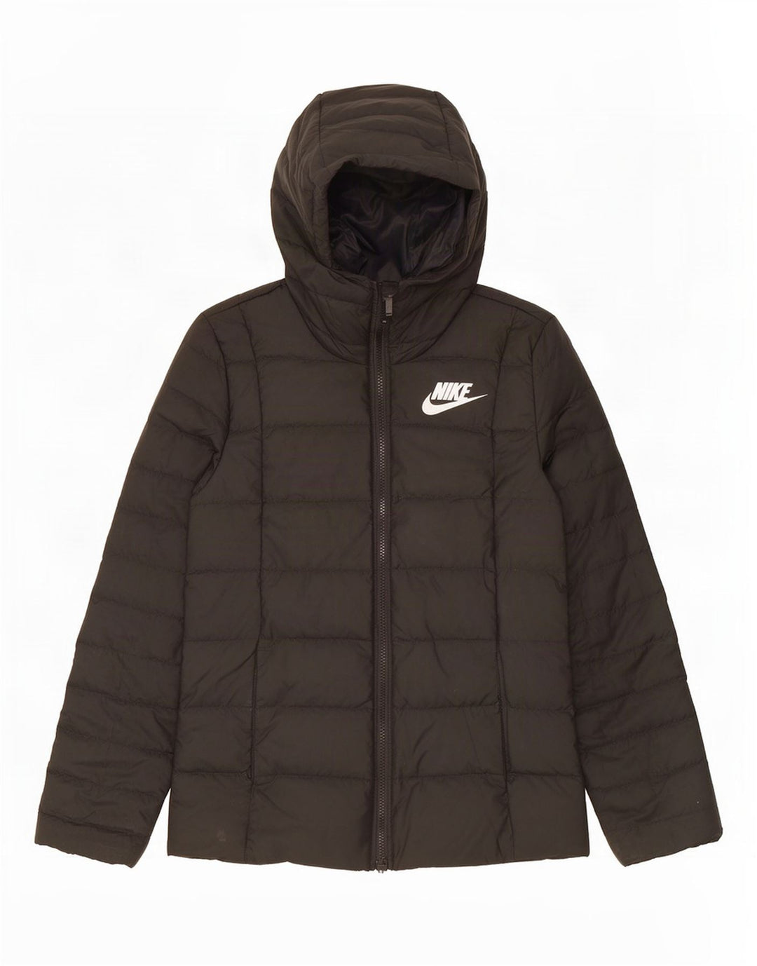 Nike Chaqueta acolchada con capucha para mujer UK 10 Small Poliéster negro