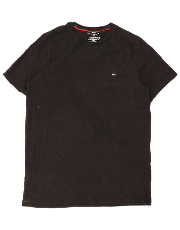 Tommy Hilfiger Mens T-Shirt Top Medium Black Cotton