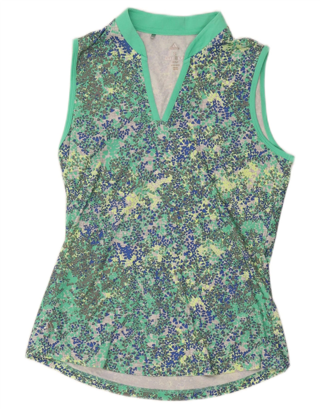 Adidas Womens Golf Vest Top UK 10 Small Green Spotted Polyester