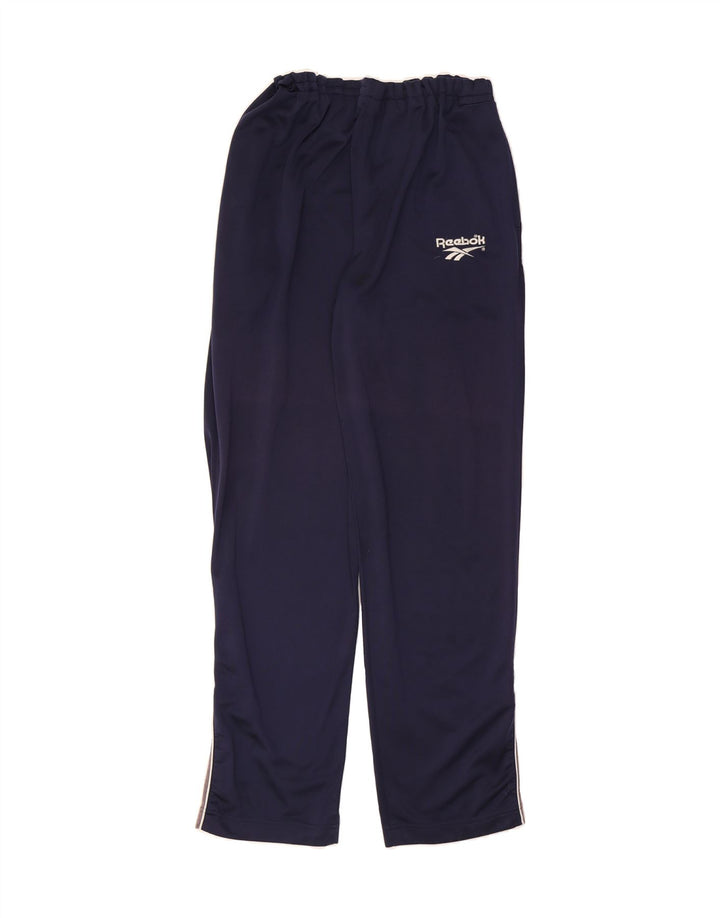 REEBOK Mens Tracksuit Trousers Medium Navy Blue Colourblock Polyester Vintage Reebok and Second-Hand Reebok from Messina Hembry 