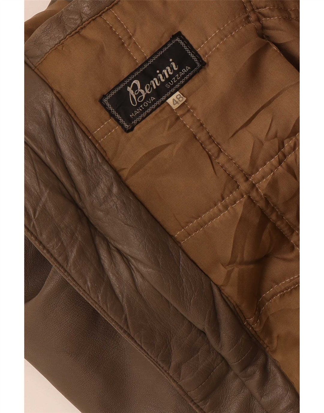 Benini Womens Military Leather Jacket IT 48 XL Grey