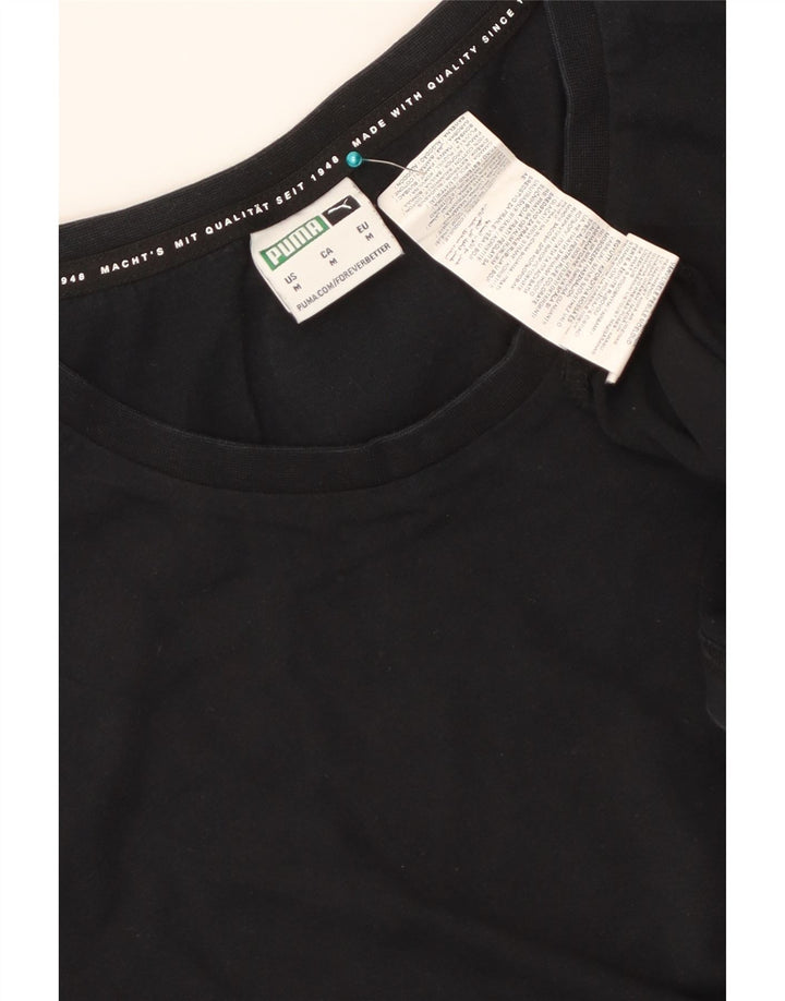 Puma Mens Graphic T-Shirt Top Medium Black Cotton