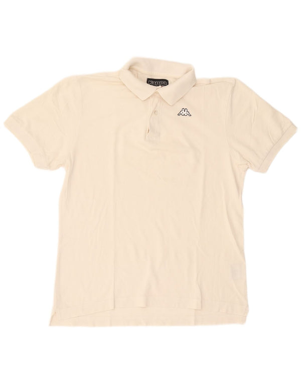 Kappa Mens Polo Shirt Medium Off White Cotton
