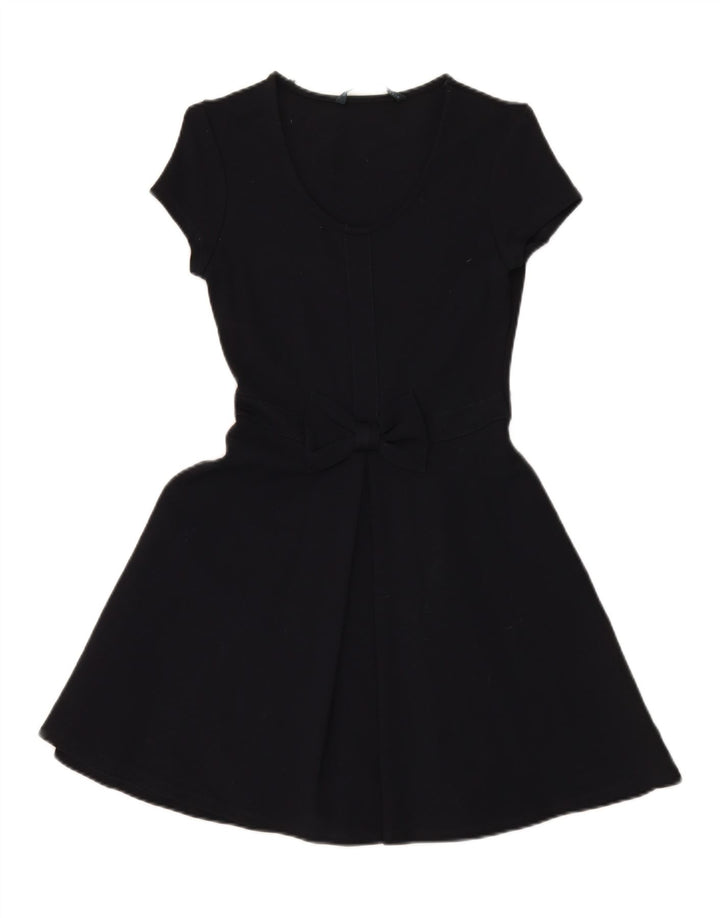 ZARA Womens A-Line Dress UK 12 Medium Navy Blue Viscose Vintage Zara and Second-Hand Zara from Messina Hembry 