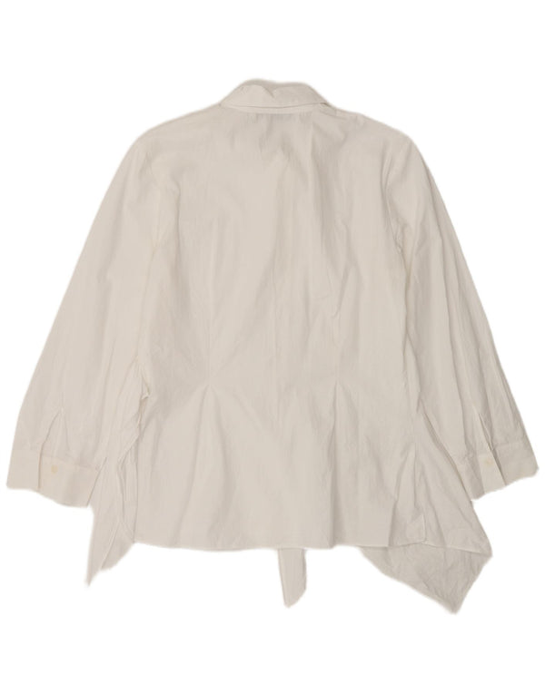 Damska asymetryczna bluzka koszulowa Zara UK 10 Small White Cotton