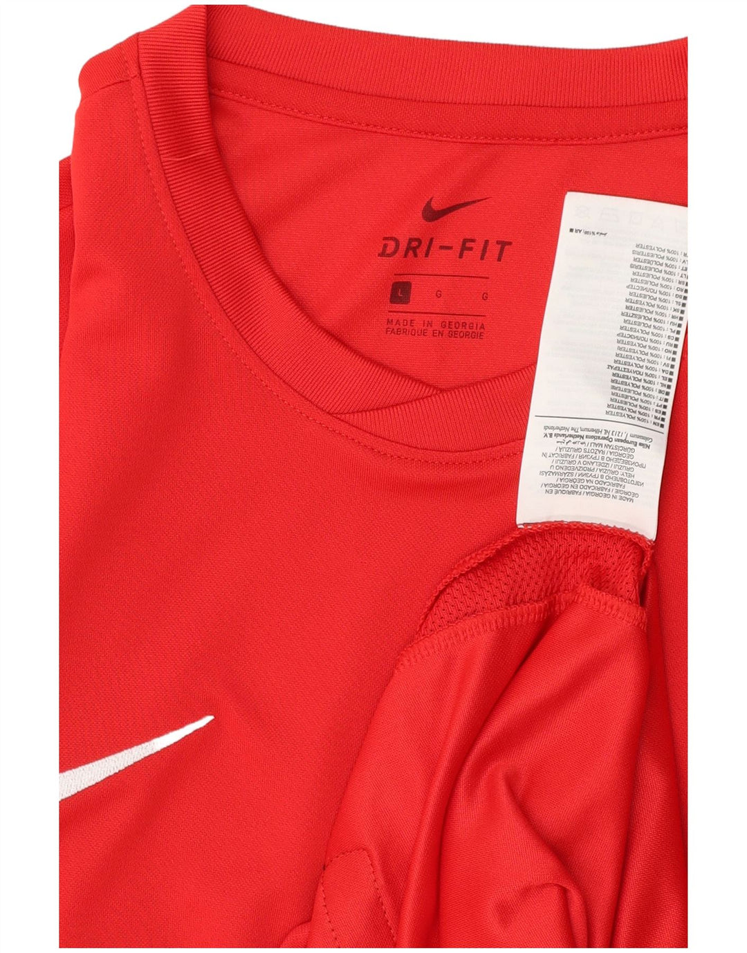 NIKE Mens Dri Fit Graphic T-Shirt Top Large Red Polyester