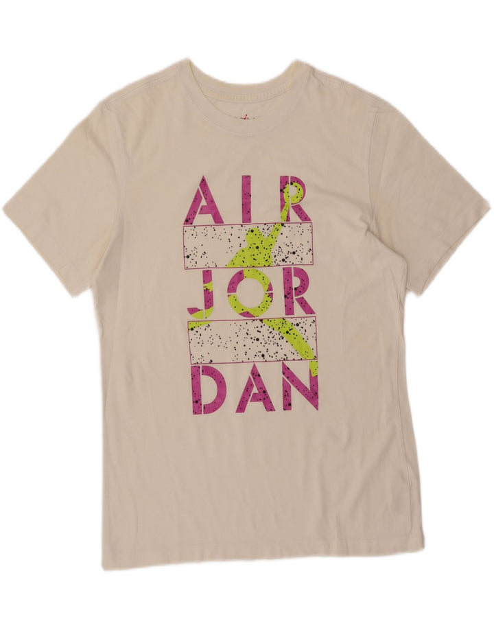 Jordan Mens Graphic T-Shirt Top Medium White Cotton
