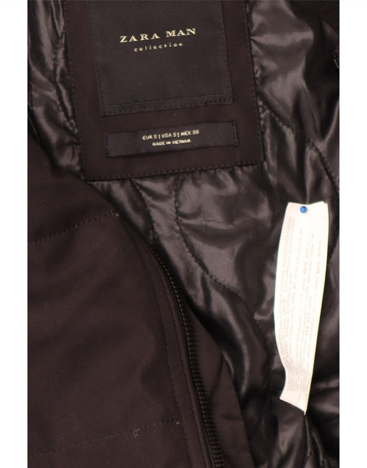 Zara Mens Padded Jacket UK 36 Small Black Polyester