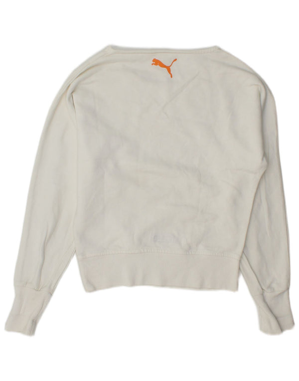Puma Graphic Sweatshirt Jumper UK 6 XS Hvid