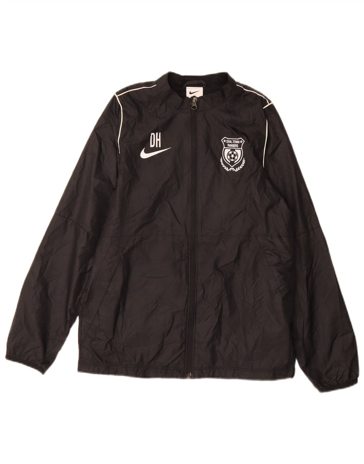 Nike Jungen-Regenjacke mit Grafik, 12–13 Jahre, groß, schwarzes Polyester
