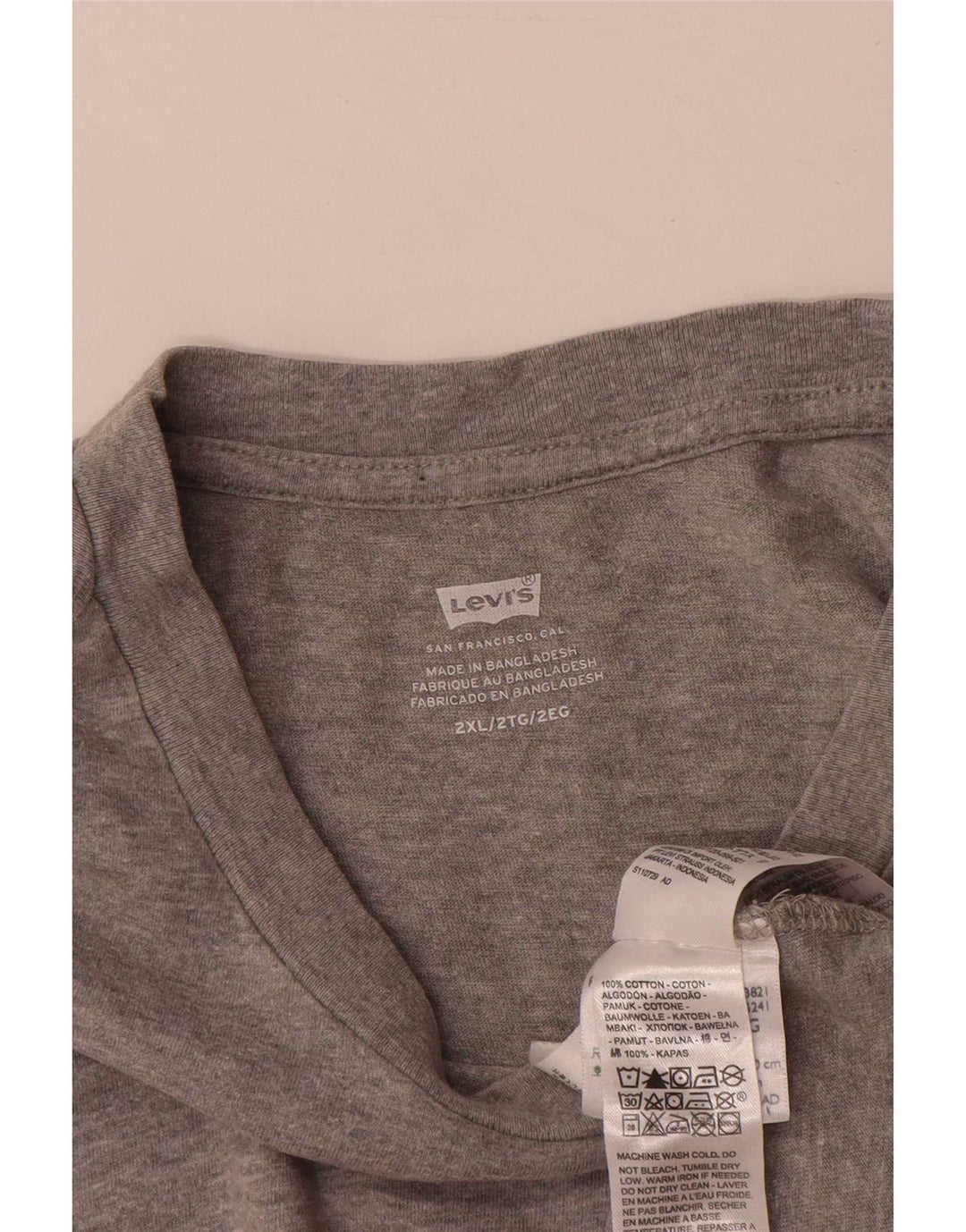 Levi's Mens Graphic T-Shirt Top 2XL Grey Cotton