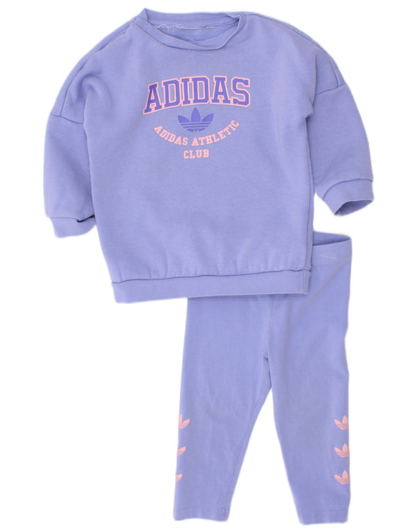 Adidas Survêtement complet graphique pour bébé fille 9-12 mois Violet Coton