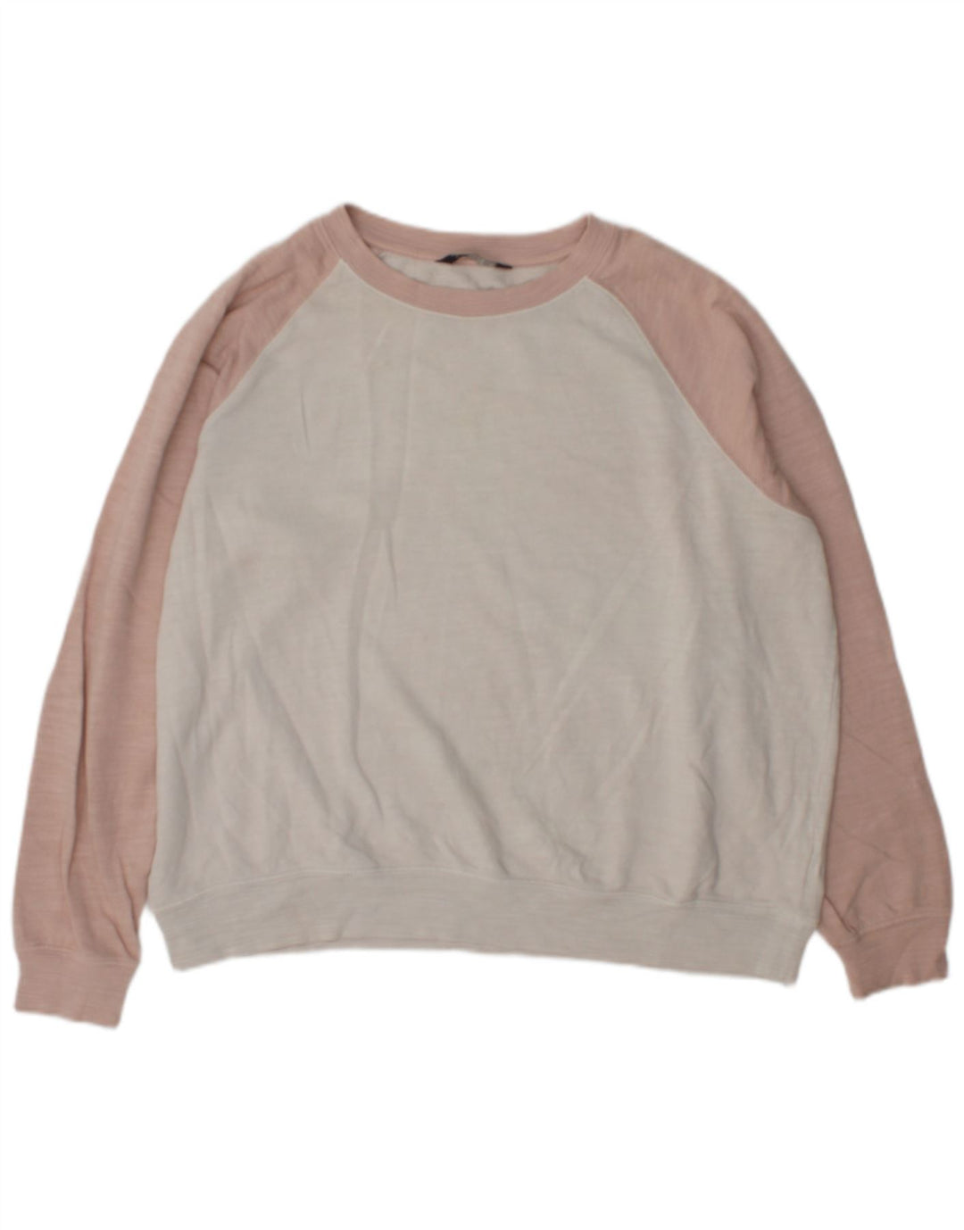 Marks & Spencer Womens Sweatshirt Jumper UK 16 Large Off White Colourblock