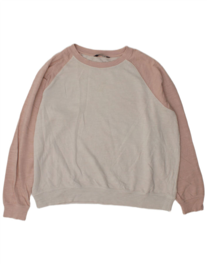 Marks & Spencer Womens Sweatshirt Jumper UK 16 Large Off White Colourblock