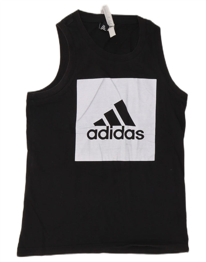Adidas Uomo Canotta Grafica Top Piccola Nera in Cotone