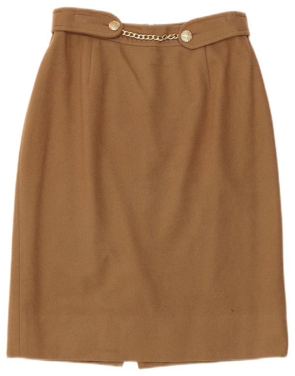Gianfrediani Jupe crayon taille haute pour femme IT 44 Medium W26 Beige Cachemire