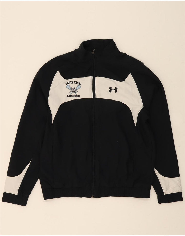 UNDER ARMOUR Mens Tracksuit Top Jacket Large Black Colourblock Polyester Vintage Under Armour and Second-Hand Under Armour from Messina Hembry 