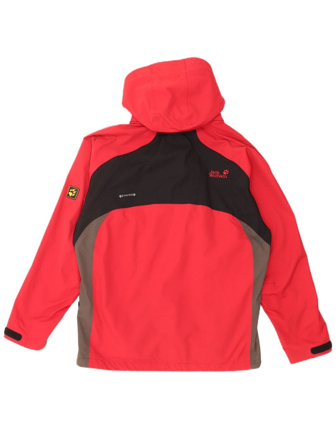 JACK WOLFSKIN Womens Oversized Rain Jacket UK 18/20 XL Red Colourblock