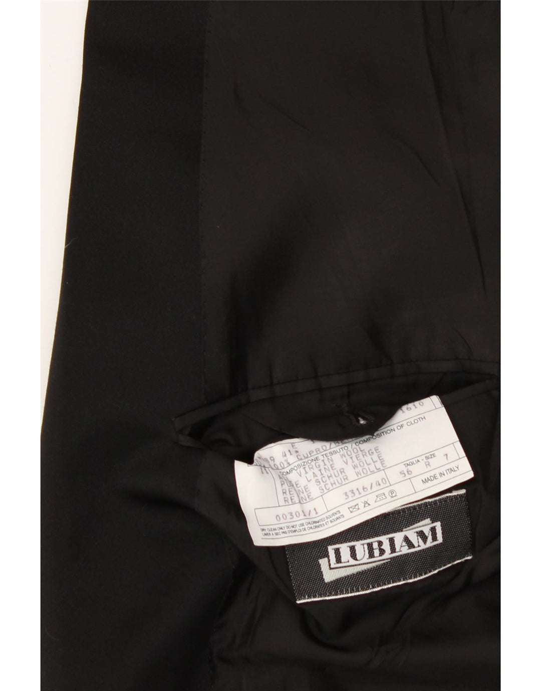 LUBIAM Mens 1 Button Blazer Jacket IT 56 3XL Black Virgin Wool Vintage Lubiam and Second-Hand Lubiam from Messina Hembry 