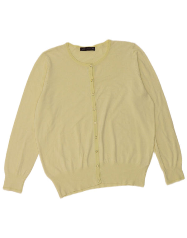 Marks & Spencer Pull Cardigan Femme UK 16 Large Viscose Jaune