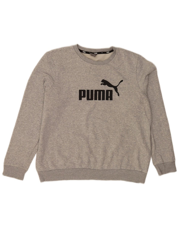 Felpa grafica da uomo Puma Jumper XL in cotone chiazzato grigio