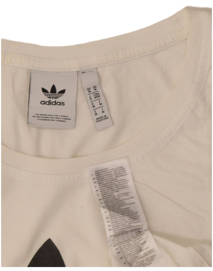 Adidas Mens Graphic Vest Top Medium White Cotton