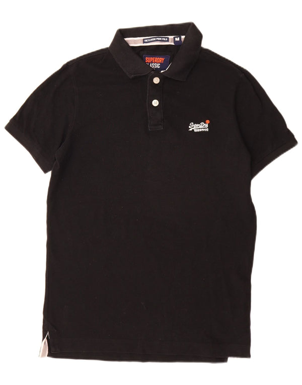 Superdry Poloshirt med klassisk pasform til mænd, medium sort bomuld