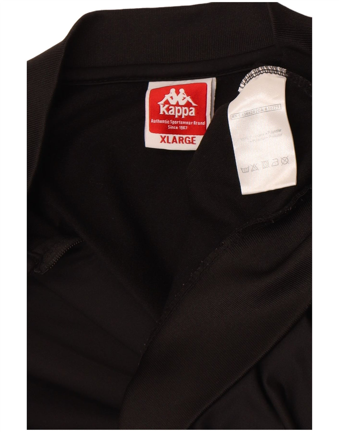 Kappa Mens Graphic Tracksuit Top Jacket XL Black Polyester