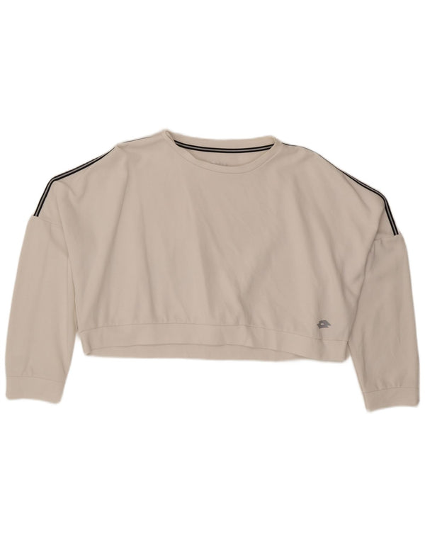 Lotto Womens Crop Oversized Sweatshirt Jumper UK 20 2XL Hvid Bomuld