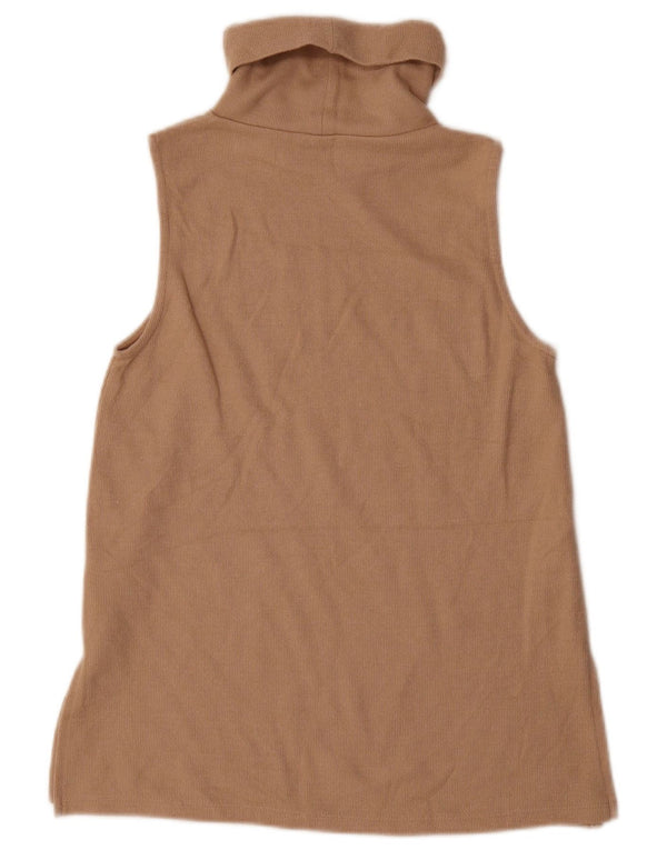 Canotta Marks & Spencer da donna con collo alto UK 10 Small Beige Poliestere