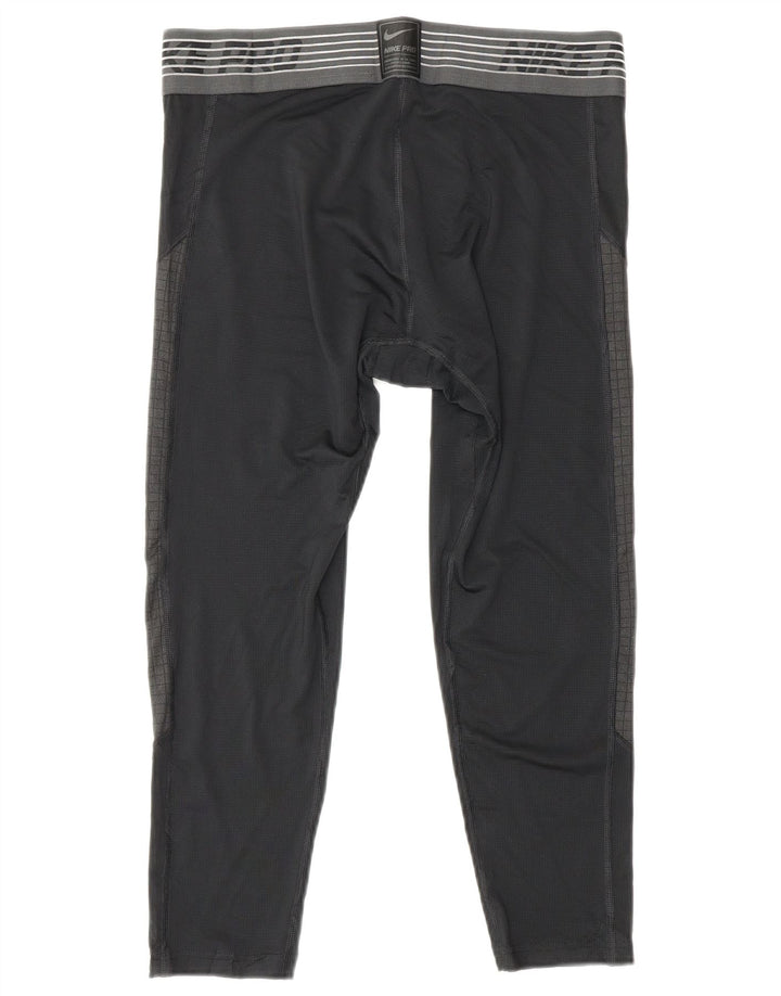 NIKE Mens Dri Fit Graphic Capri Leggings Large  Black Polyester