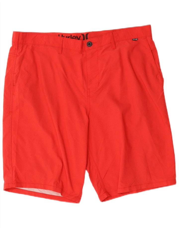 Hurley Mens Chino Shorts W38 XL Red Polyester