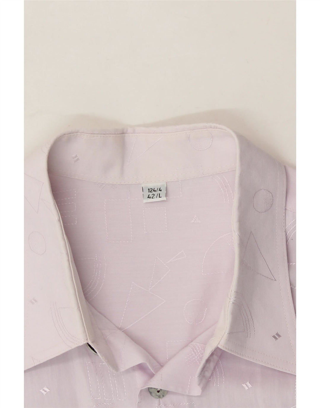 VINTAGE Mens Shirt Size 42 Large Purple Geometric Vintage Vintage and Second-Hand Vintage from Messina Hembry 
