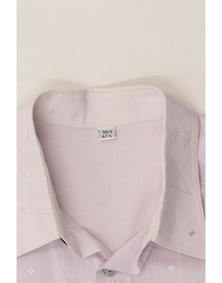VINTAGE Mens Shirt Size 42 Large Purple Geometric Vintage Vintage and Second-Hand Vintage from Messina Hembry 