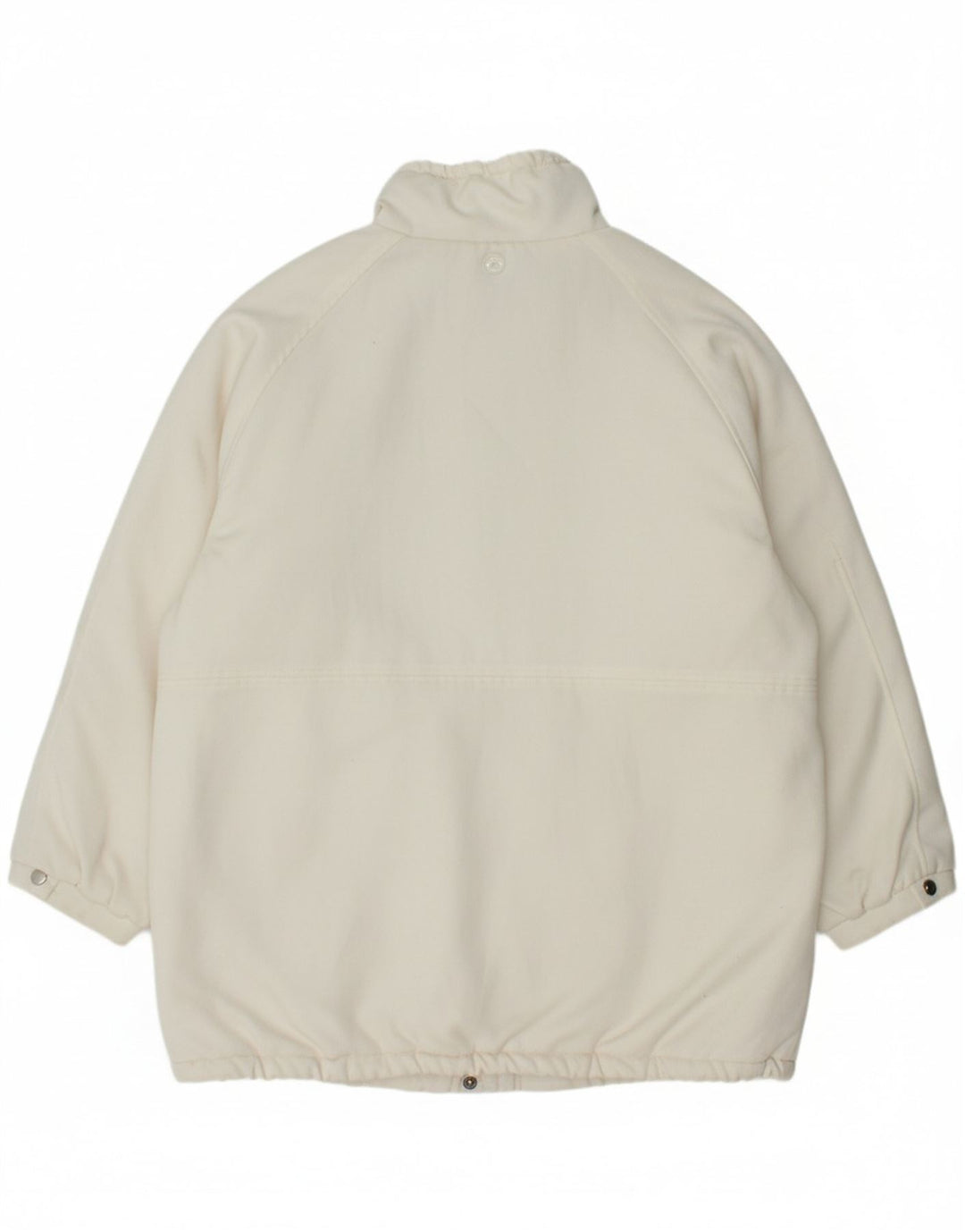 VINTAGE Womens Oversized Windbreaker Coat UK 16 Large White Polyester