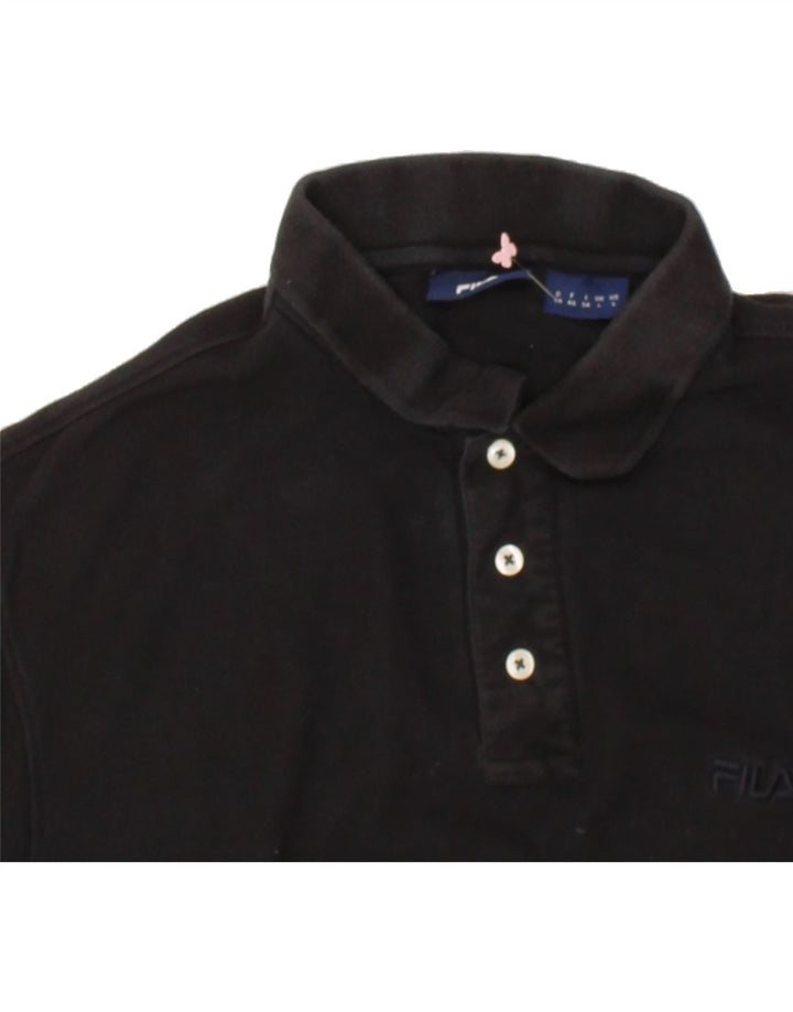 FILA Mens Polo Shirt Large Black Cotton Vintage Fila and Second-Hand Fila from Messina Hembry 