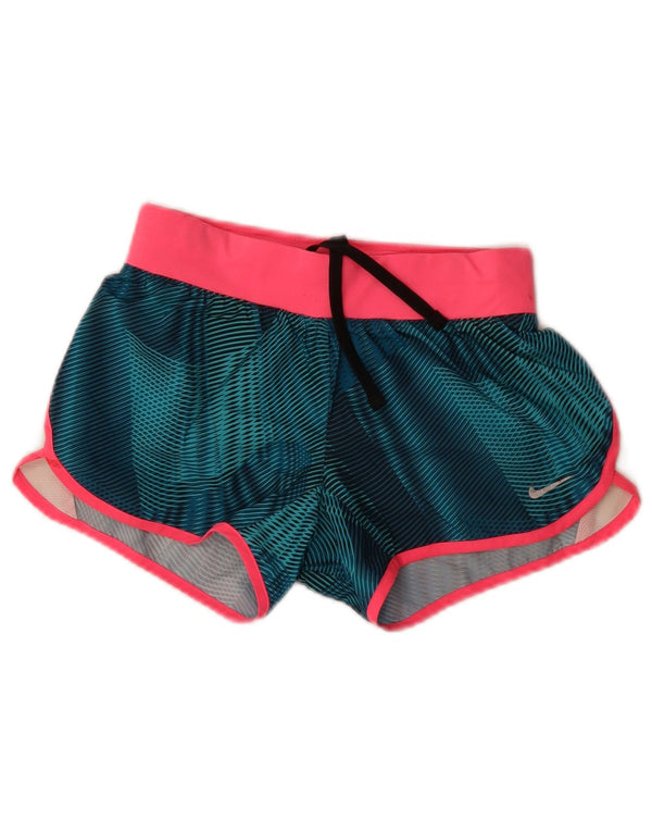 Nike Dri Fit Sportshorts für Mädchen, 11–12 Jahre, Mittelgrün, Farbblock
