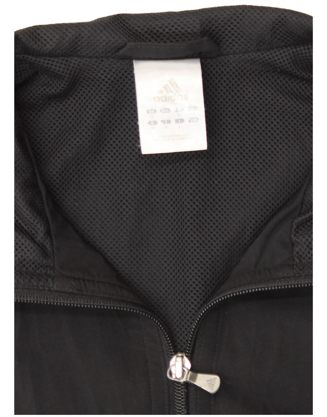 Adidas Womens Tracksuit Top Jacket UK 12 Medium  Black Polyester