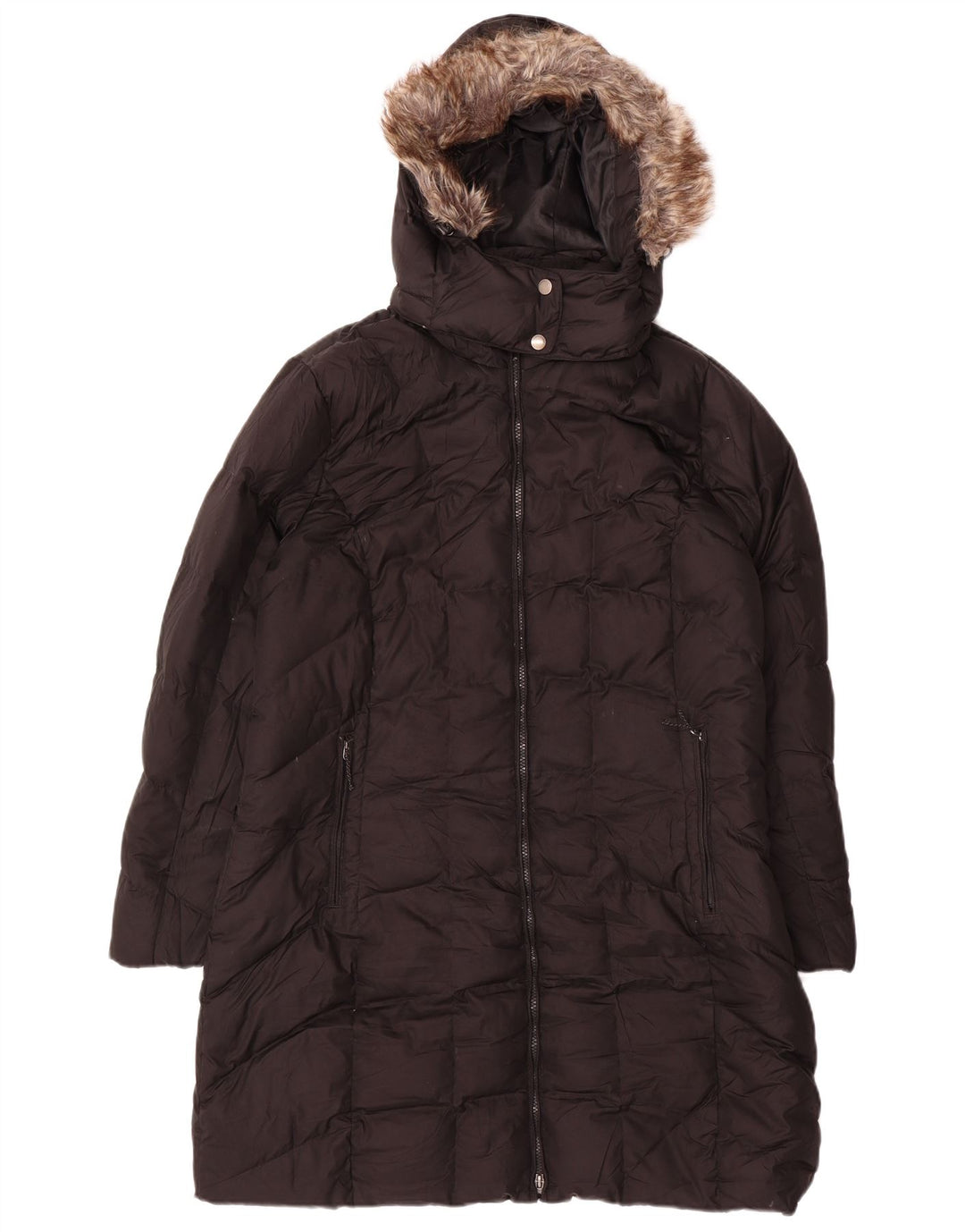 EDDIE BAUER Womens Hooded Padded Coat UK 18 XL Black Polyester
