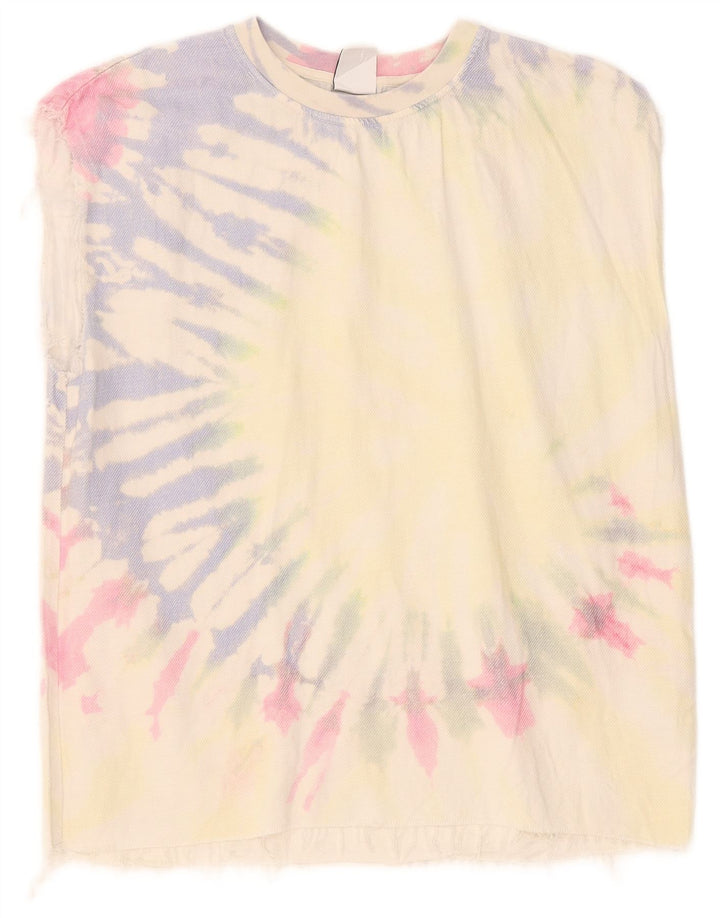 Zara Mens Vest Top Small Multicoloured Tie Dye Cotton
