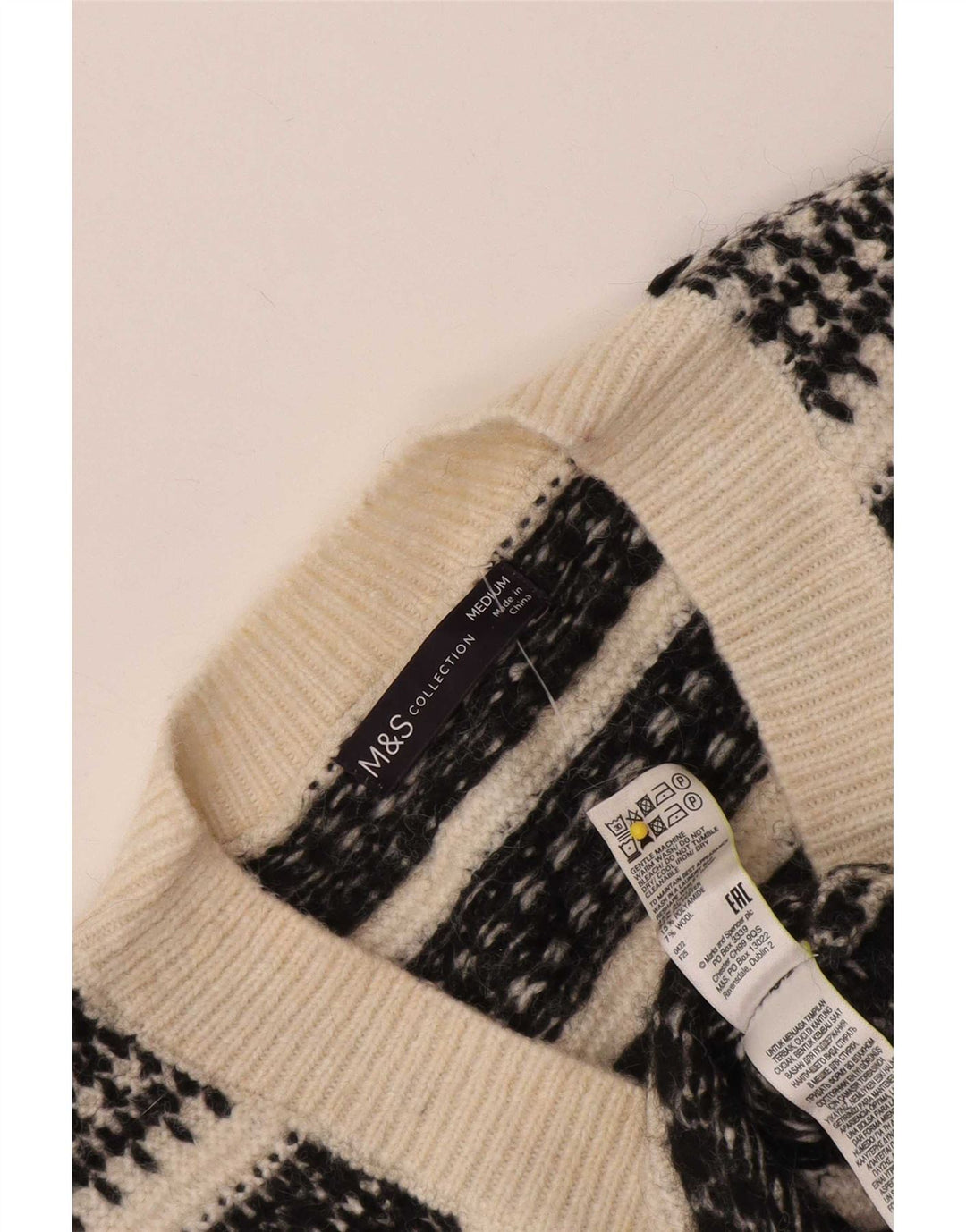 Marks & Spencer Herrevest Tank Top Medium Off White Geometrisk akryl