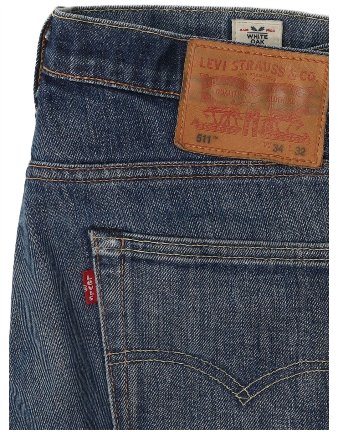 Levi's Mens 511 Slim Jeans W34 L32 Blue Cotton