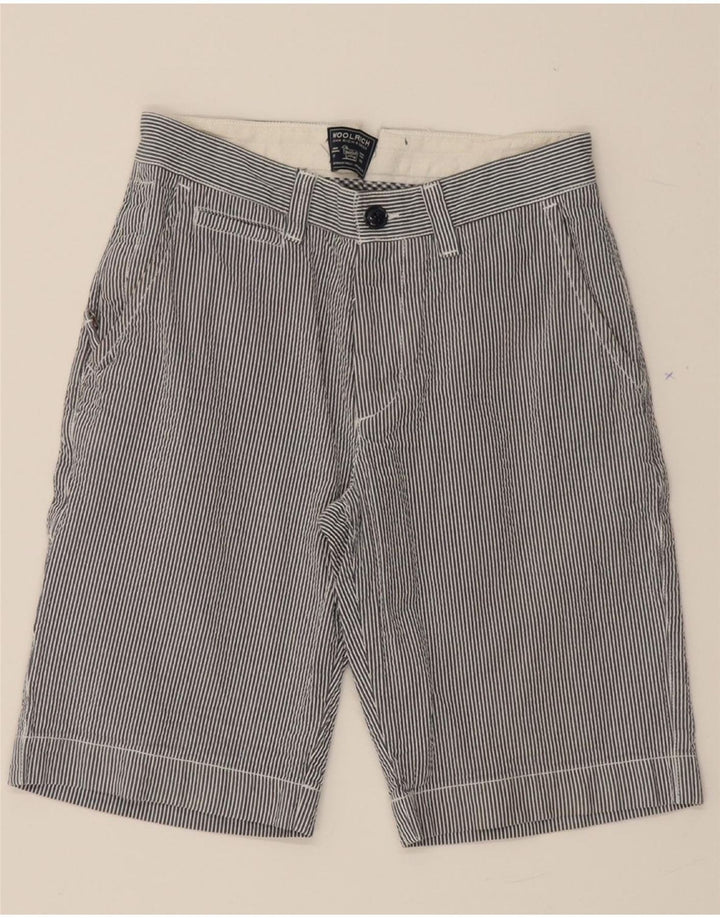 WOOLRICH Mens Chino Shorts W28 Small Blue Striped Cotton Vintage Woolrich and Second-Hand Woolrich from Messina Hembry 