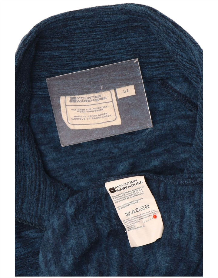 Mountain Warehouse Herre Zip Neck Fleece Jumper Large Blue Flecked Polyester