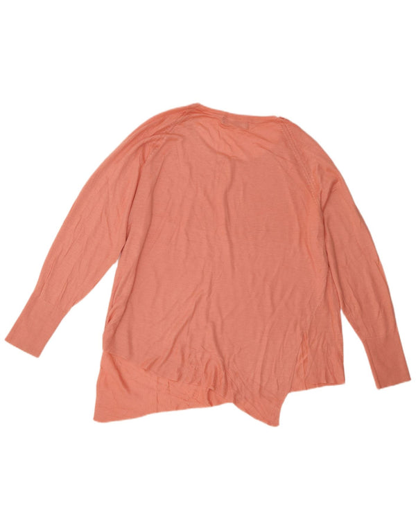 Zara Womens Oversized Asymmetric Boat Neck Jumper Sweater UK 10 Small Pink