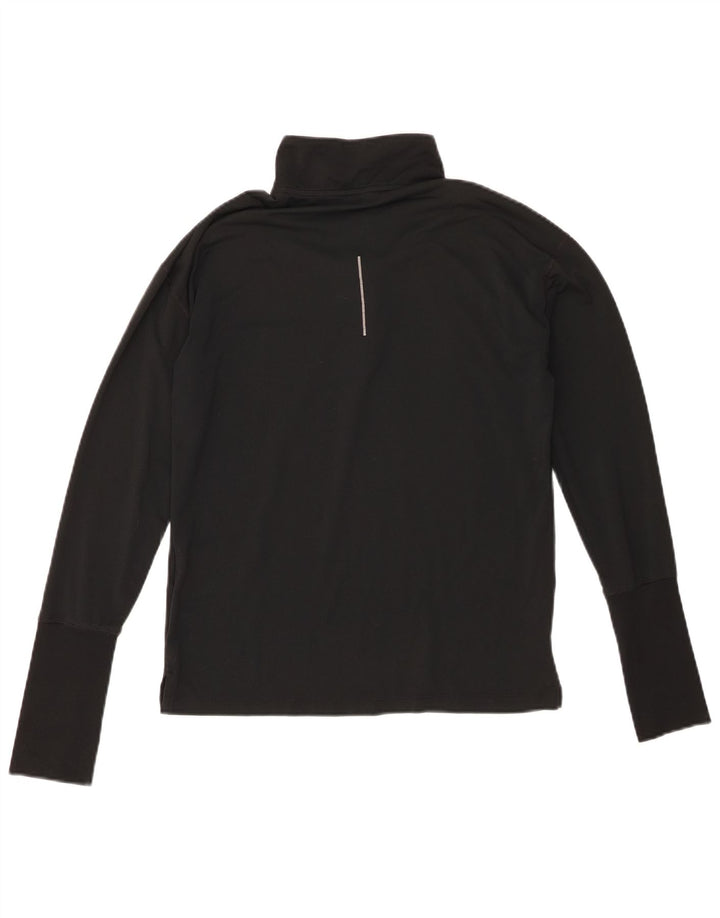 Nike Dame Dri Fit Pullover med lynlås-hals Træningsdragt Top UK 6 XS Sort Polyester